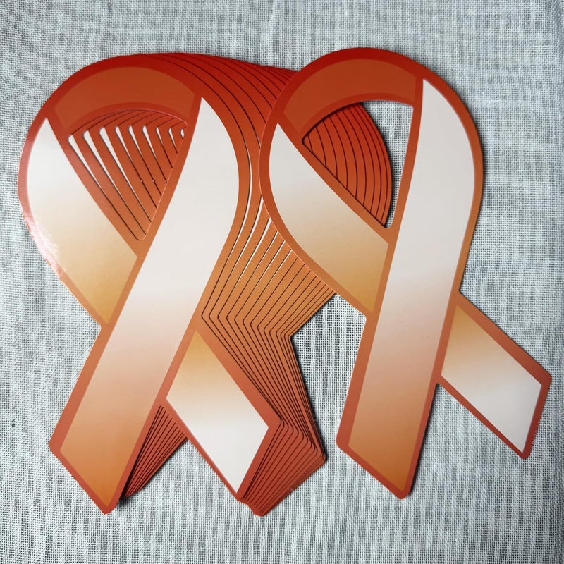 cogont 100pcs Orange Ribbon Shaped Paper Ribbons - Orange Awareness Ribbons for Leukemia Awareness, Kidney Cancer, Multiple Sclerosis, Donations, Campaigns, Mass Shootings, Fundraising & Decoration - Image 4